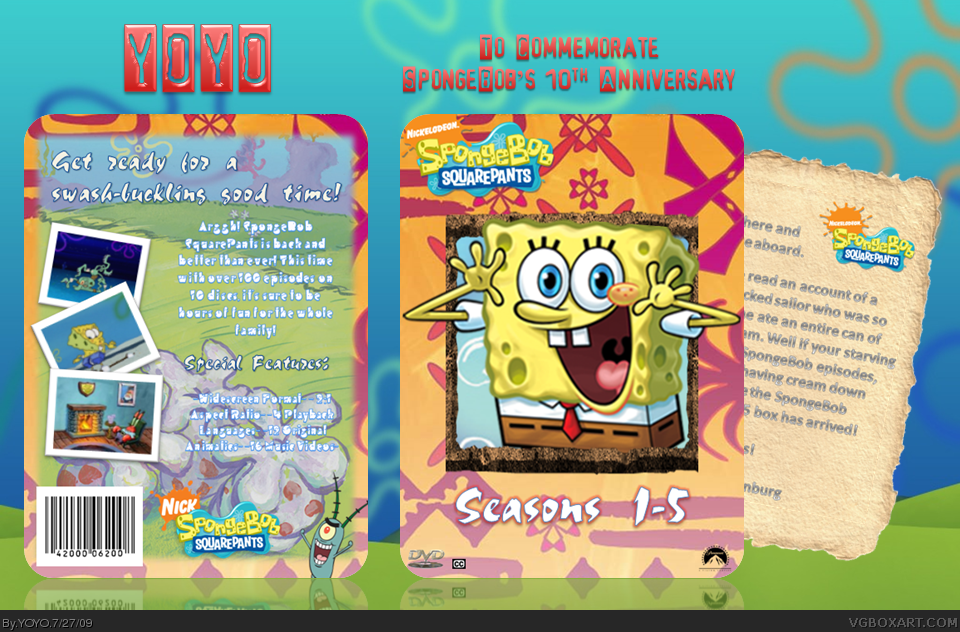 SpongeBob SquarePants Seasons 1-5 box cover