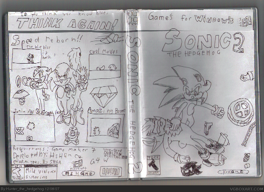Sonic the Hedgehog 2 the lege of th bla cha eme! box cover