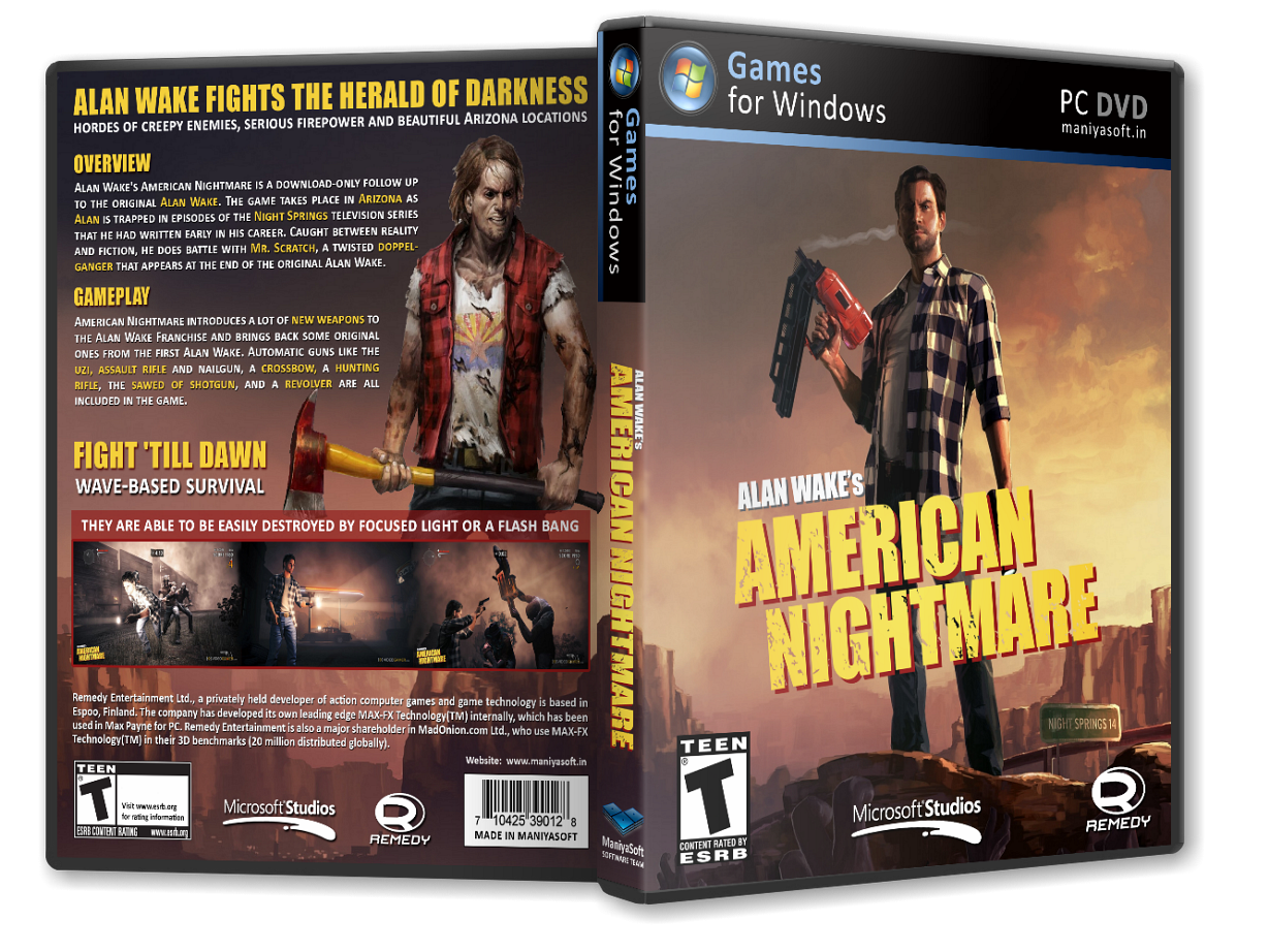 Alan Wake's American Nightmare box cover