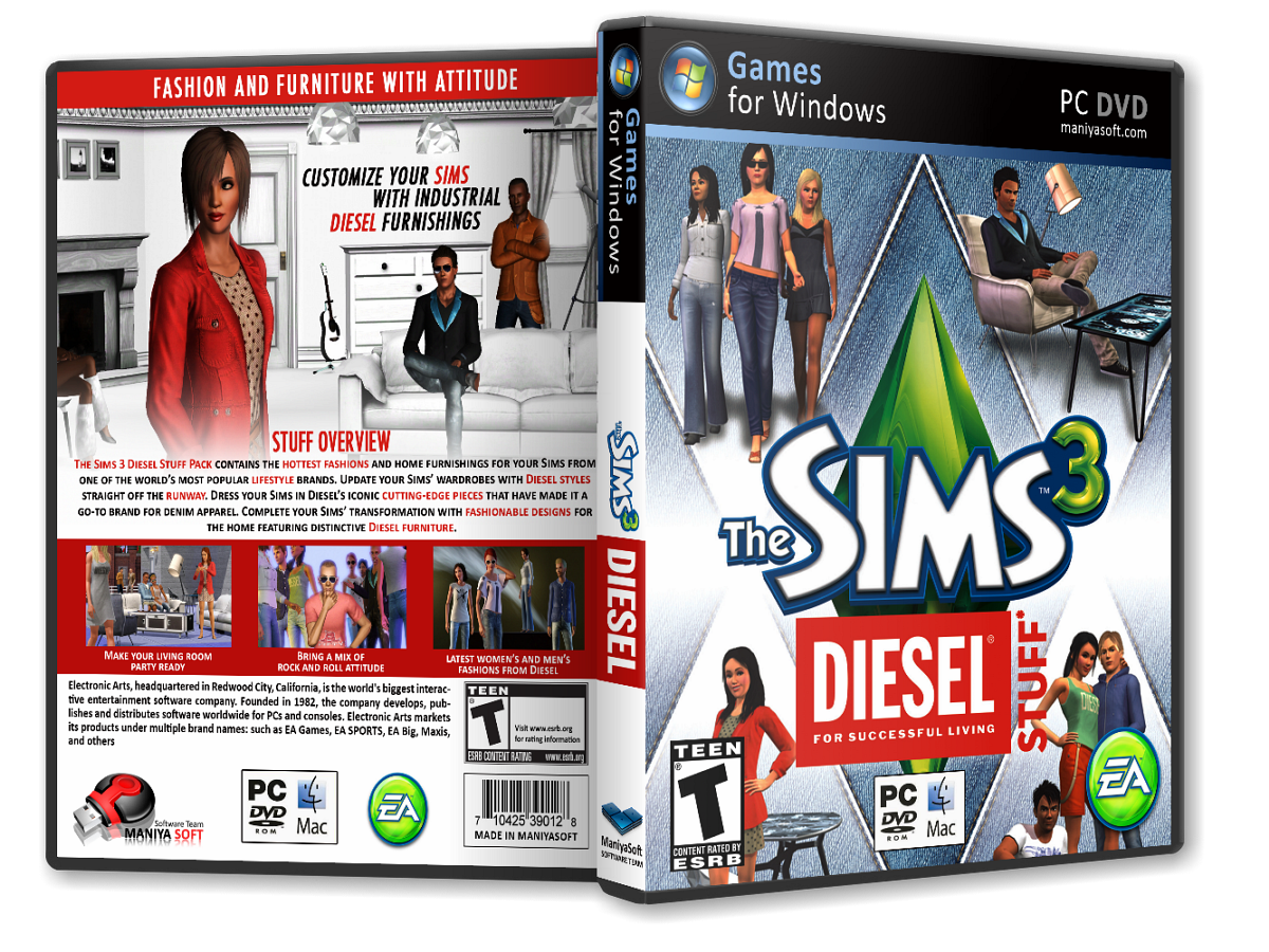 The Sims 3: Diesel Stuff Pack box cover