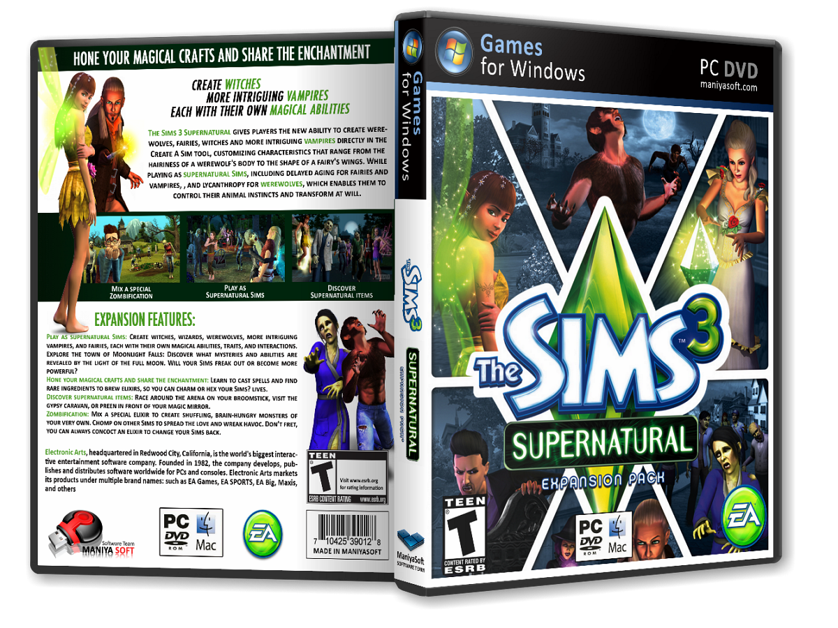 The Sims 3: Supernatural box cover