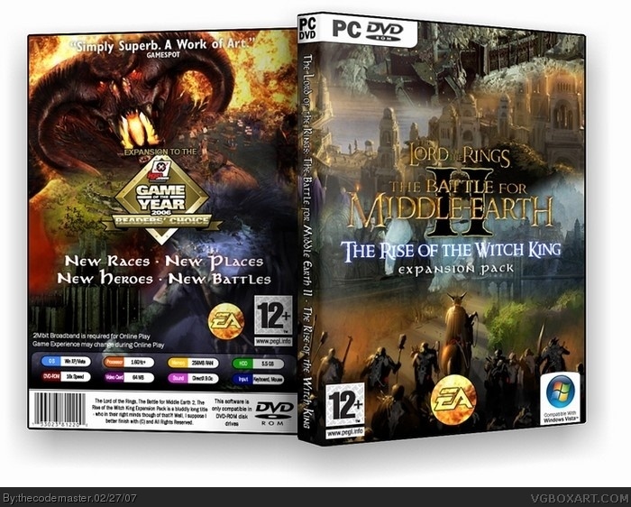 The Lord of the Rings: Battle for Middle Earth II box art cover