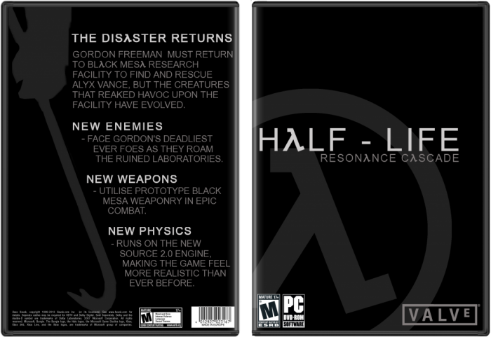Half Life: Resonance Cascade box art cover
