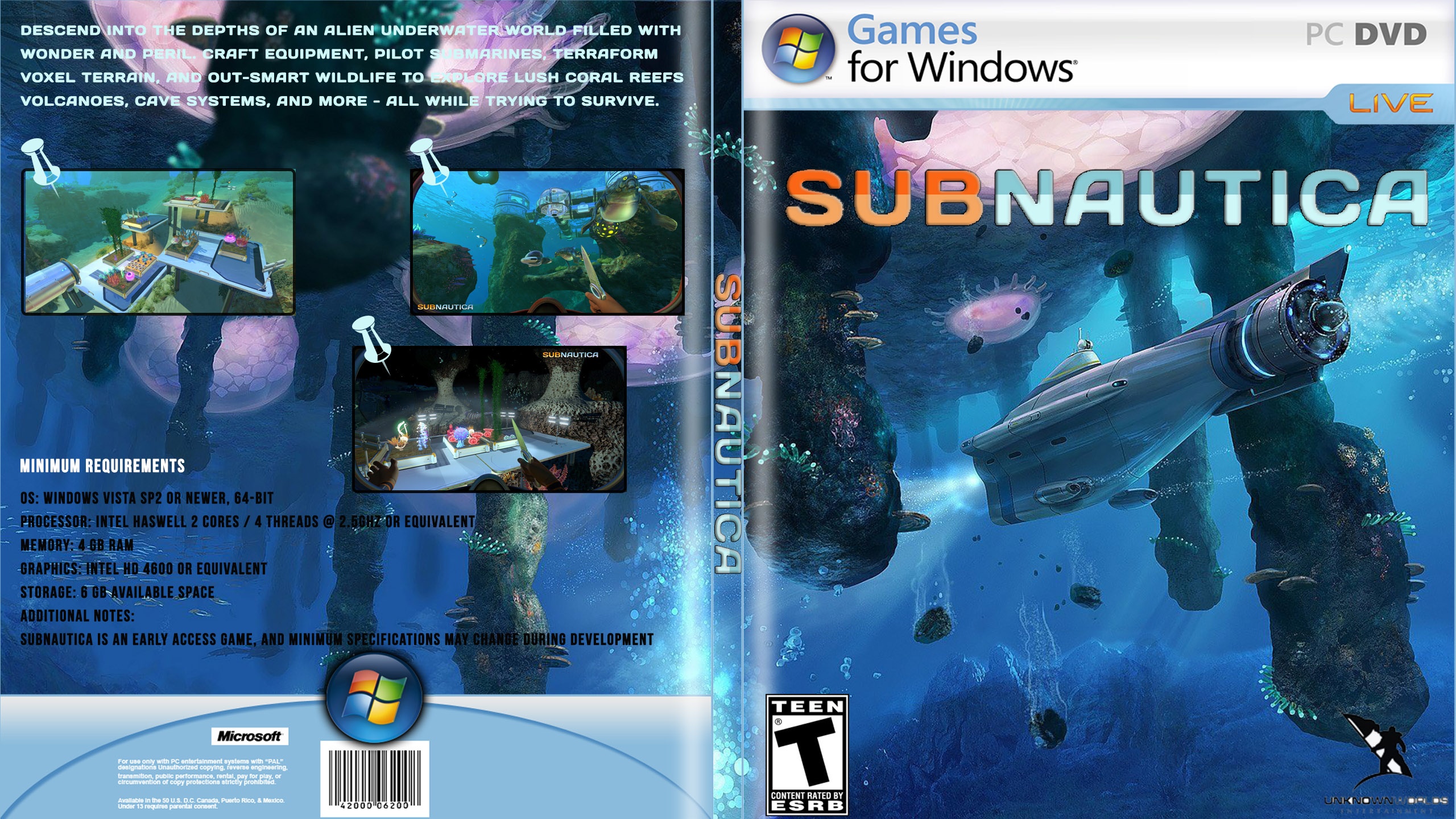 Subnautica (Early Access) box cover