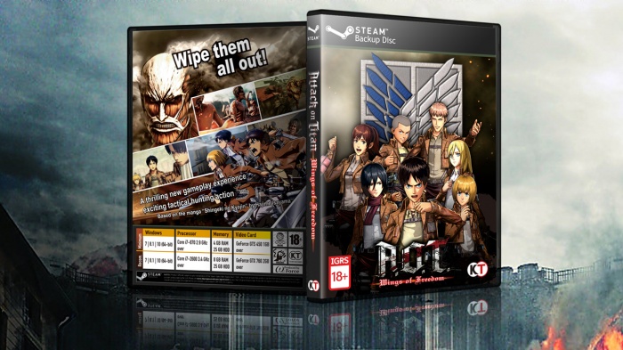 attack on titan wings of freedom box art cover