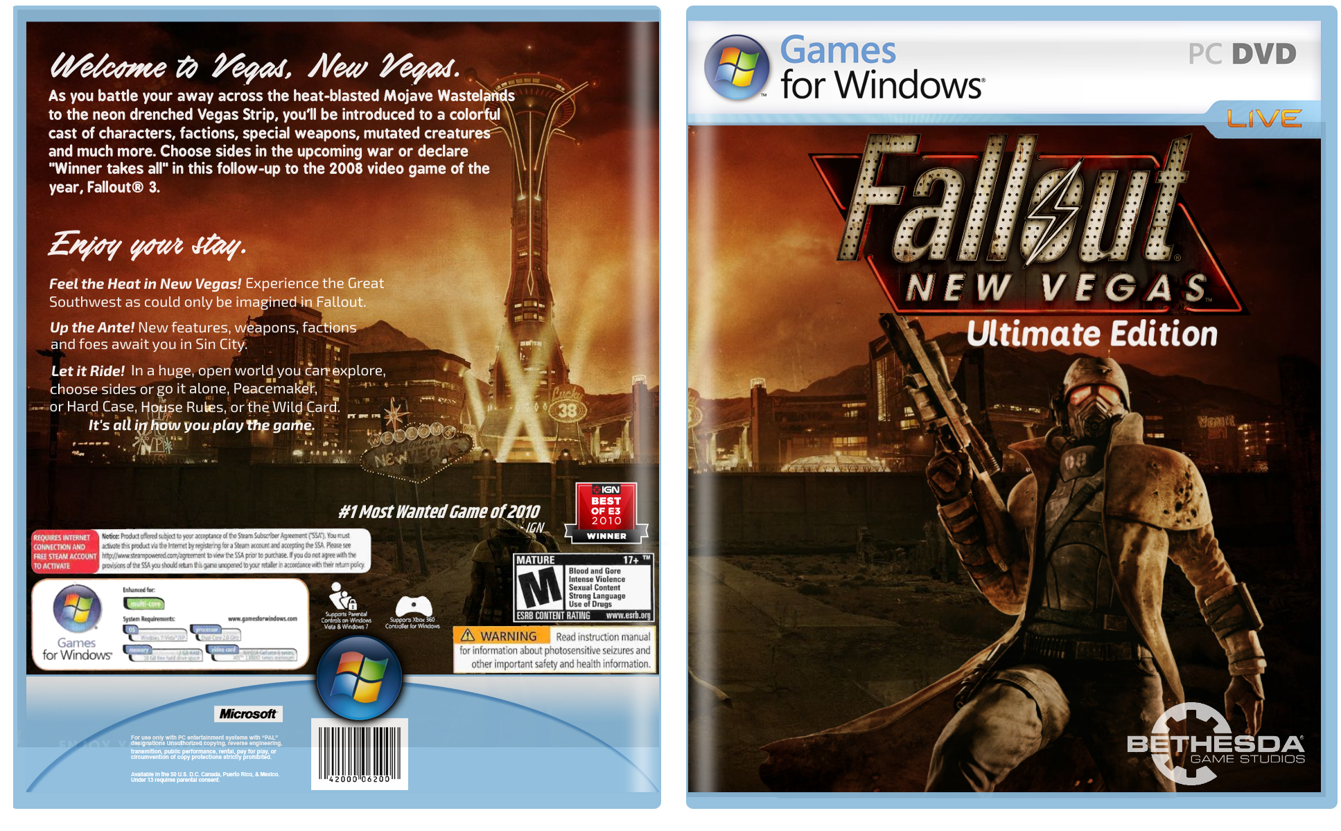 Fallout: New Vegas Ultimate Edition box cover