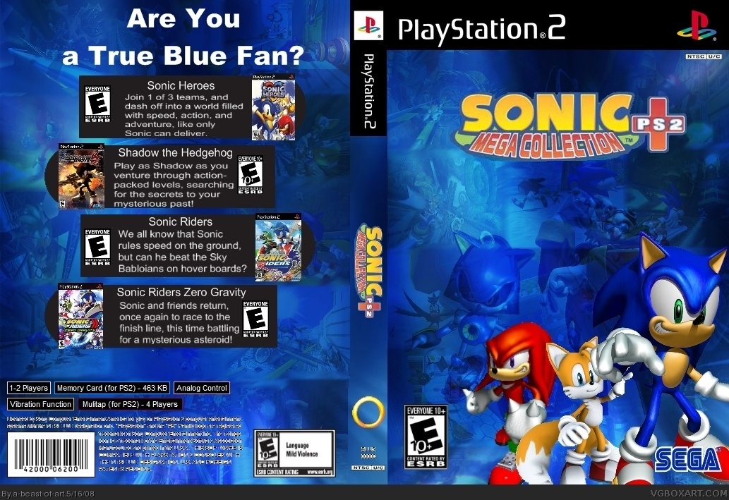 Sonic Mega Collection PS2 box cover