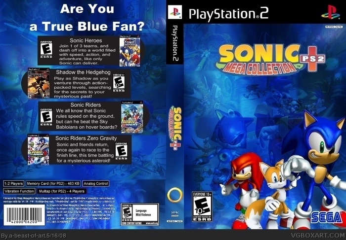 Sonic Mega Collection PS2 box art cover