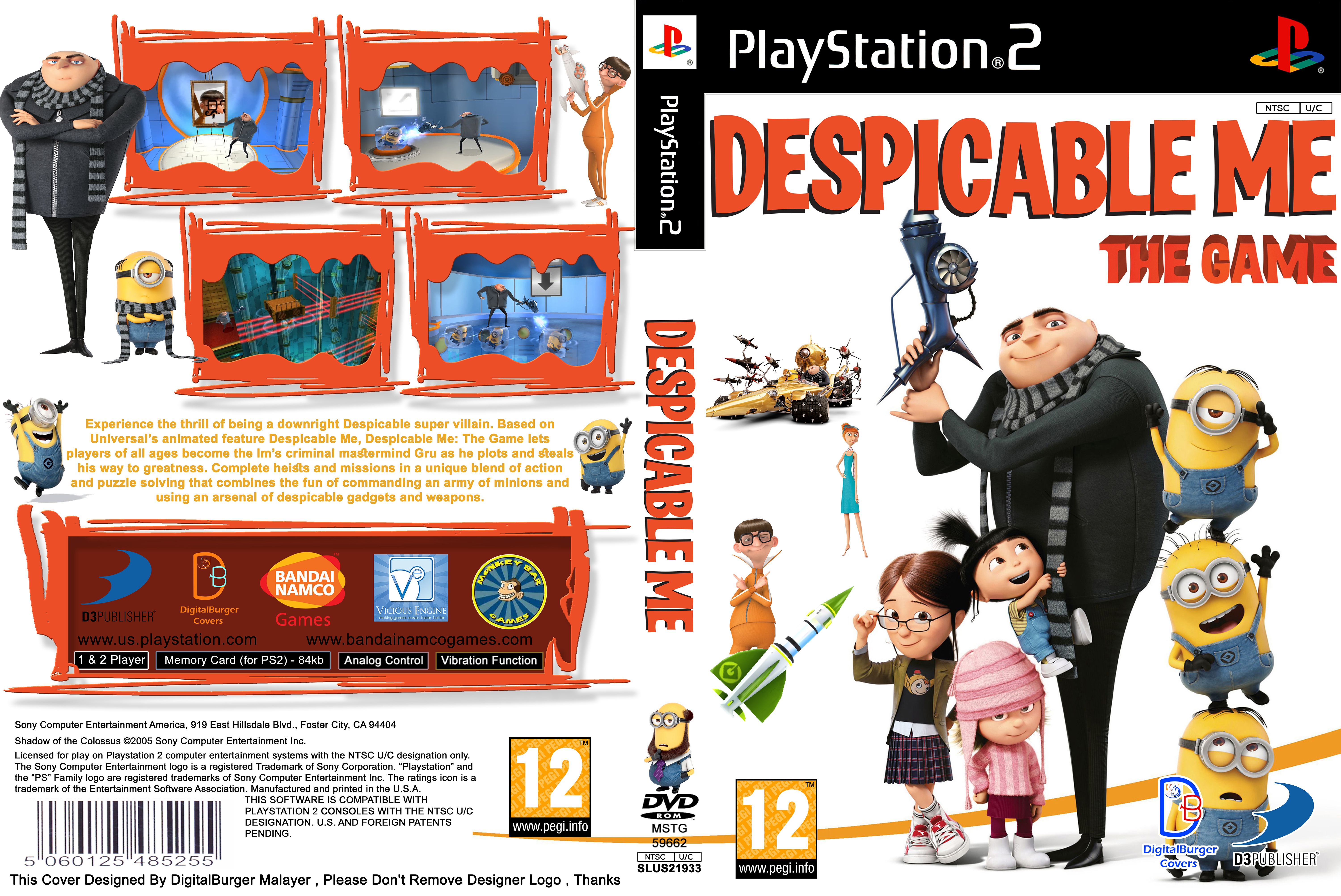 Despicable Me The Game Ps2 DVD Cover box cover