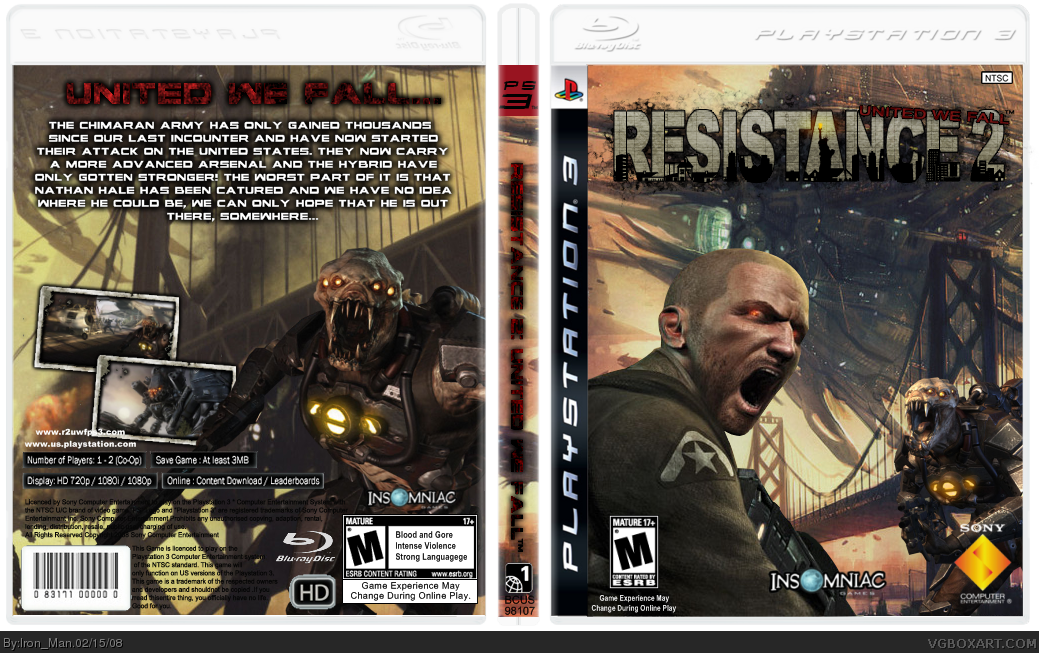 Resistance 2: United we Fall box cover