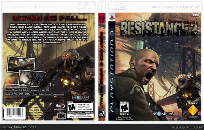 Resistance 2: United we Fall box art cover