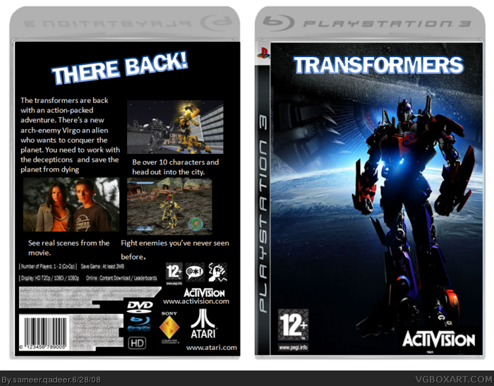 Transformers box art cover