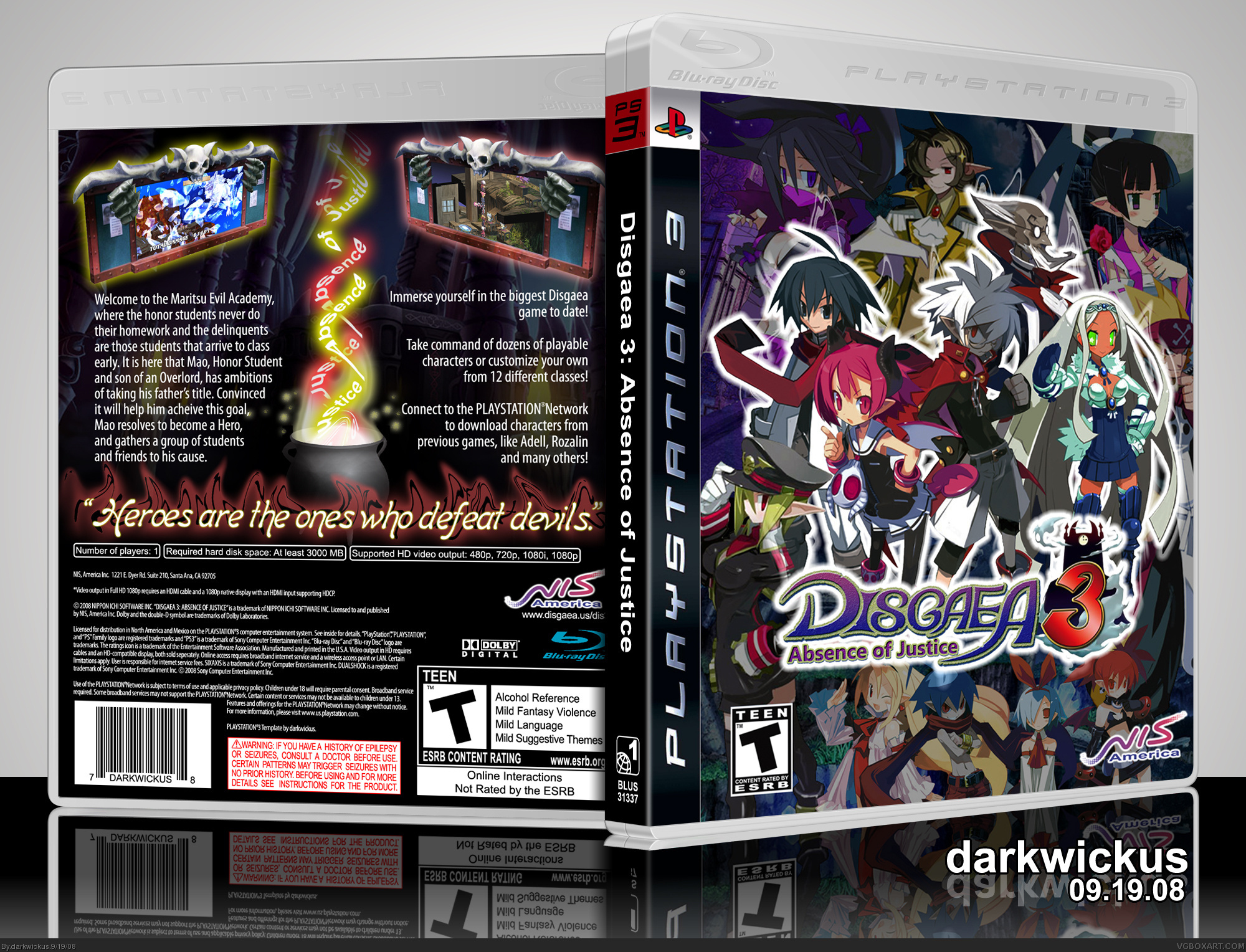 Disgaea 3: Absence of Justice box cover