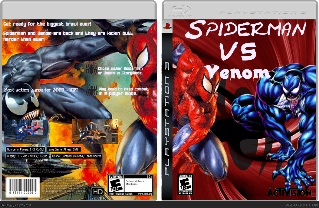 Spiderman VS Venom box cover