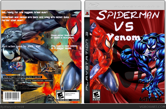 Spiderman VS Venom box art cover