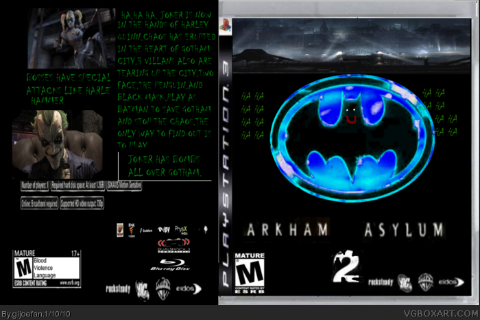 Batman Arkham Asylum 2 box art cover