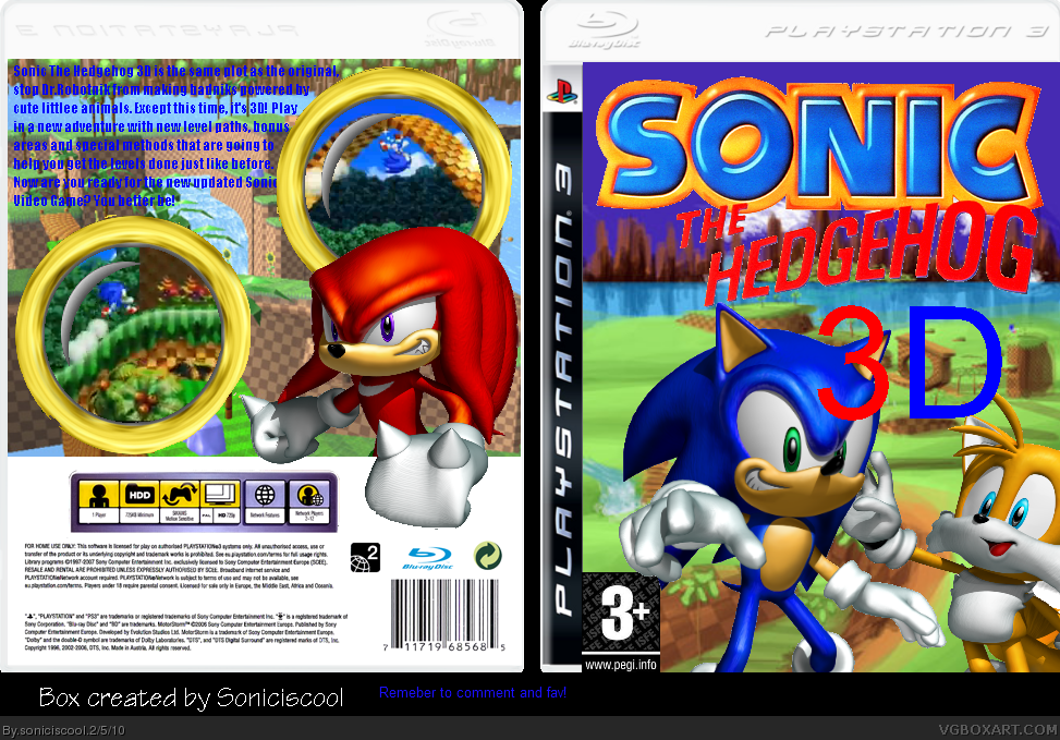 Sonic The Hedgehog 3D box cover