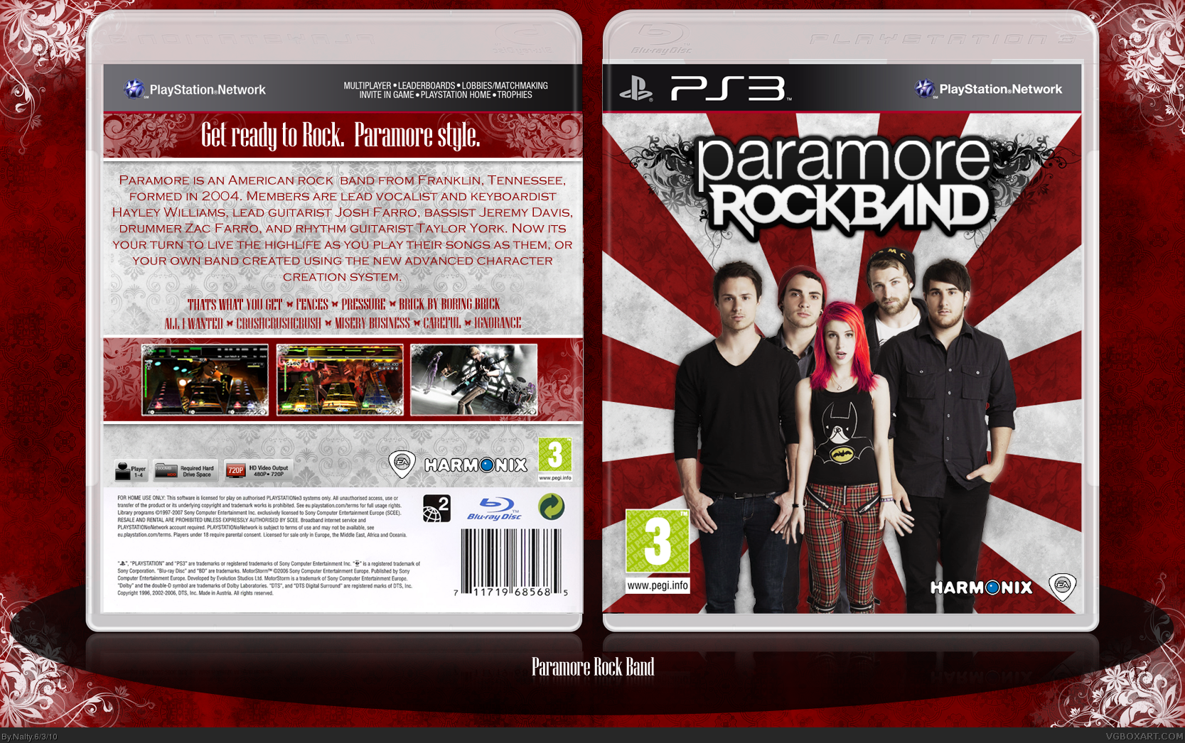 Paramore Rock Band box cover