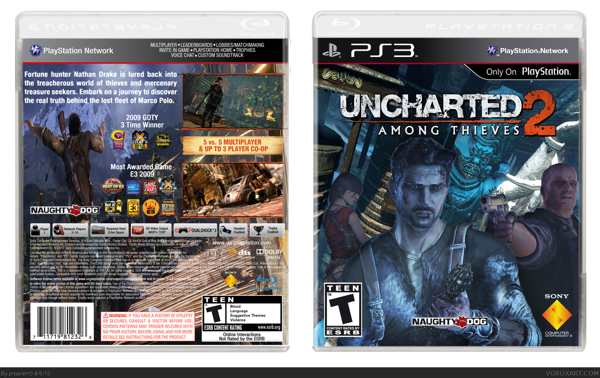 Uncharted 2: Among Thieves box cover