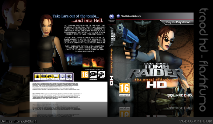 Lara Croft Tomb Raider The Angel Of Darkness Hd Playstation 3 Box Art Cover By Flashfumo