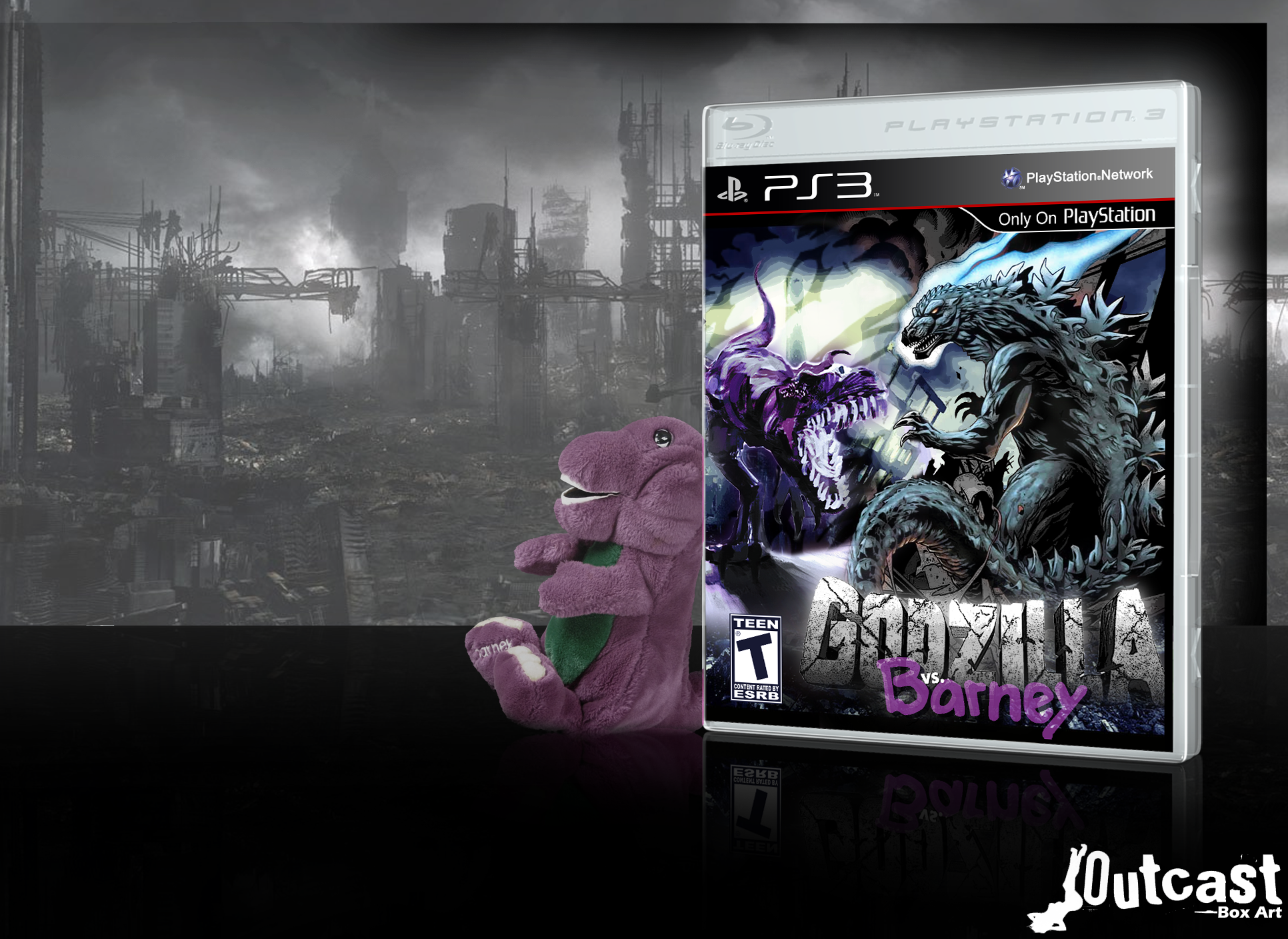 Godzilla VS. Barney box cover