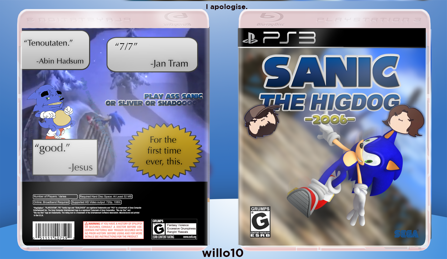 Sanic the Higdog 2006 box cover