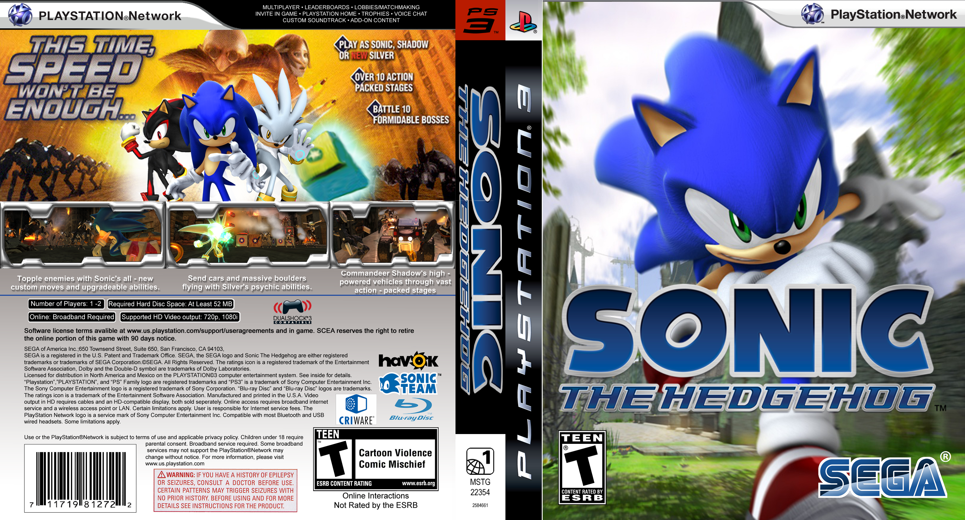 Sonic the Hedgehog 2006 box cover
