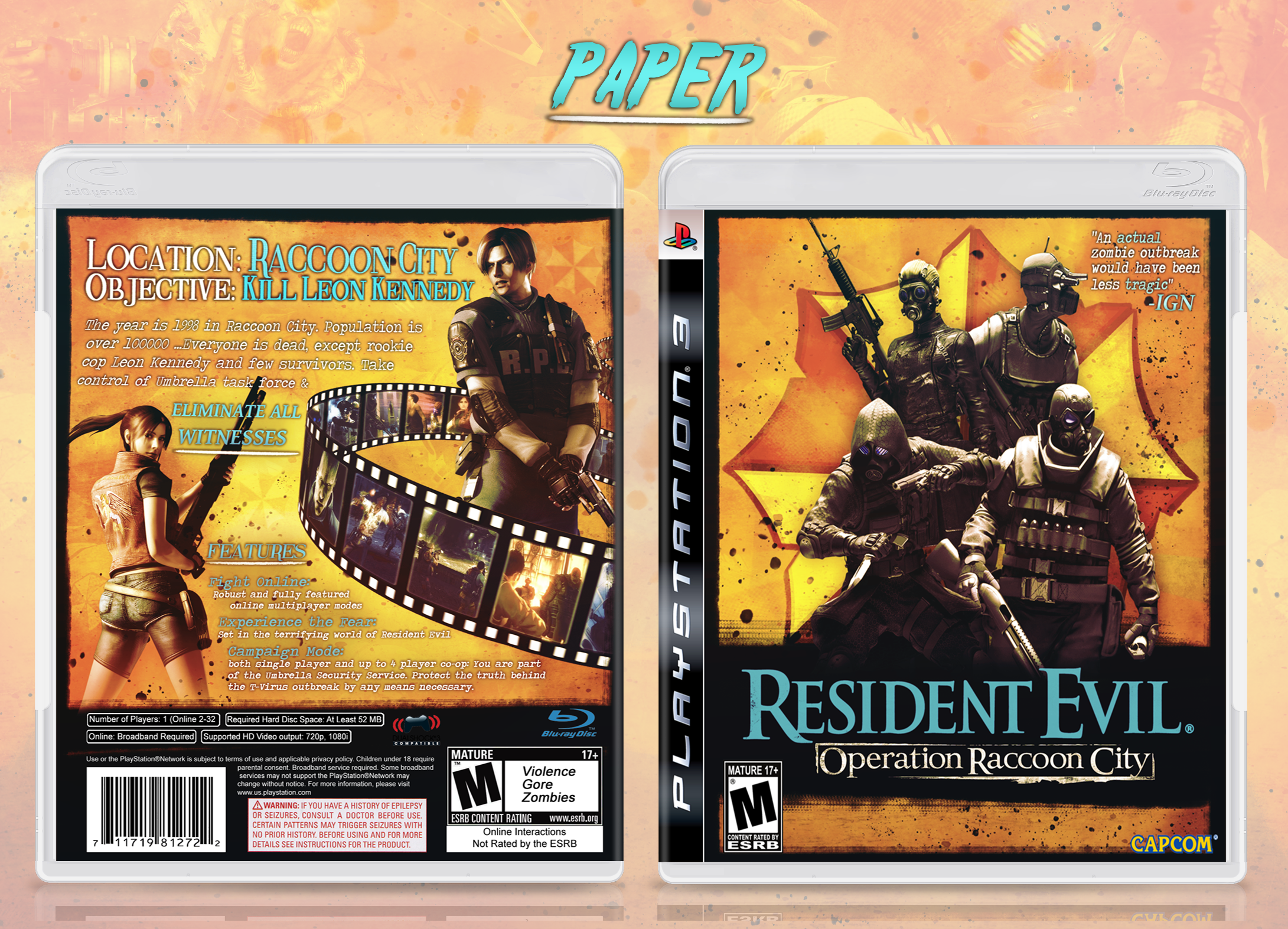 Resident Evil Operation Racoon City box cover