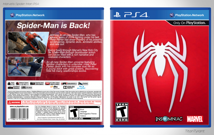 Spider-Man: PS4 (box art) box art cover