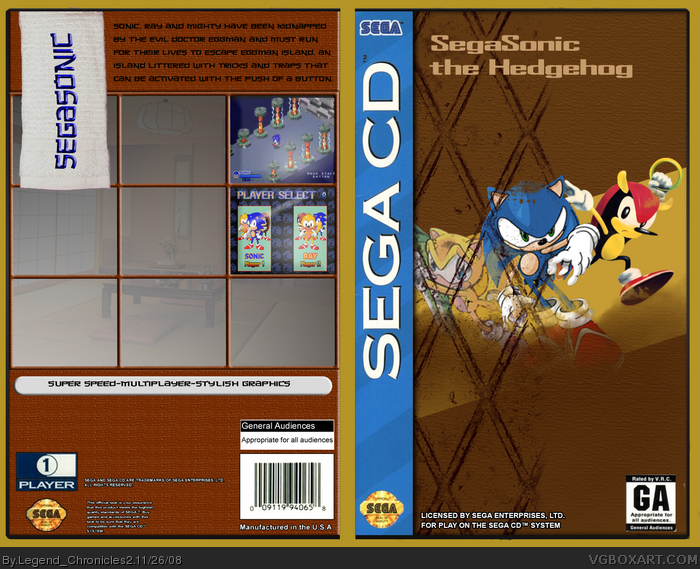 Segasonic the Hedgehog box art cover