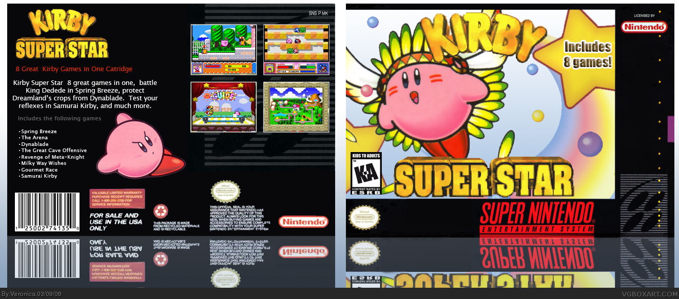 Kirby Super Star box cover