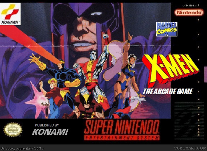 X-Men: The Arcade Game (Konami) box art cover