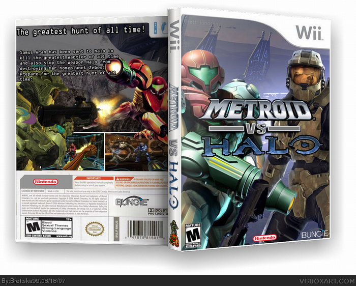 Metroid vs. Halo box art cover
