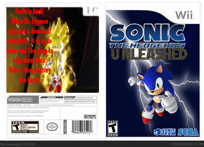 Sonic The Hedgehog: Unleashed box art cover