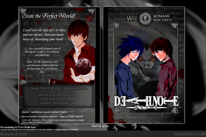 Death Note  Wii: Collector's Edition box art cover