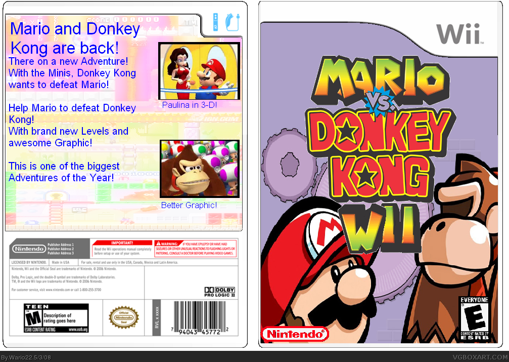Mario vs. Donkey Kong Wii box cover