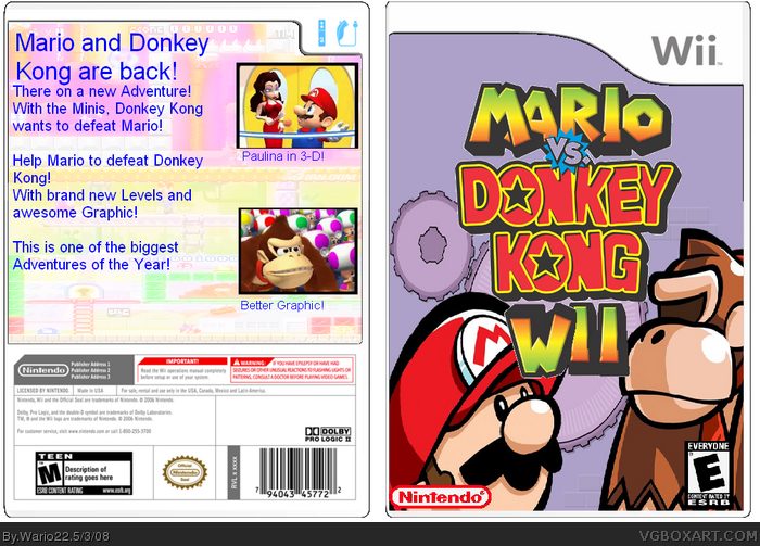 Mario vs. Donkey Kong Wii box art cover