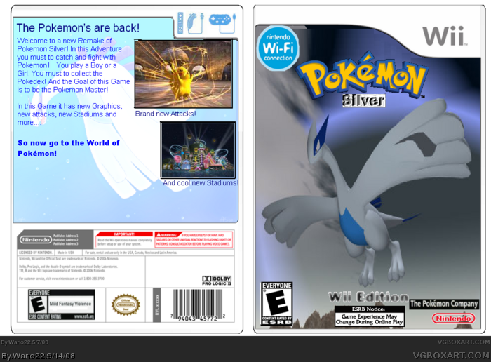 Pokemon Silver Wii box art cover
