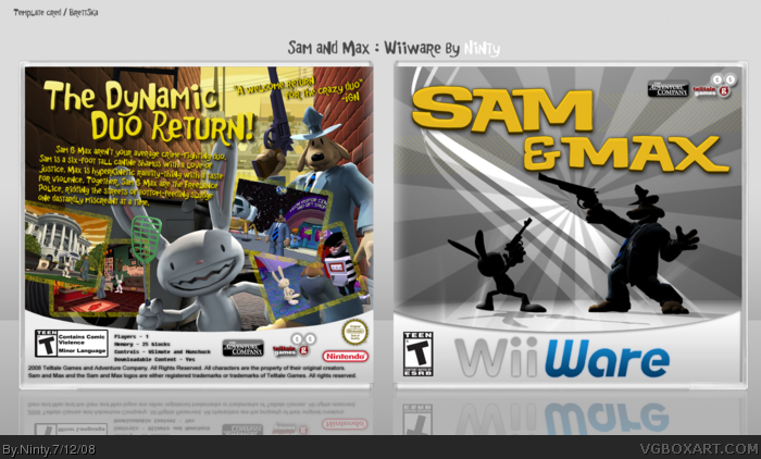 Sam and Max : Wiiware box art cover