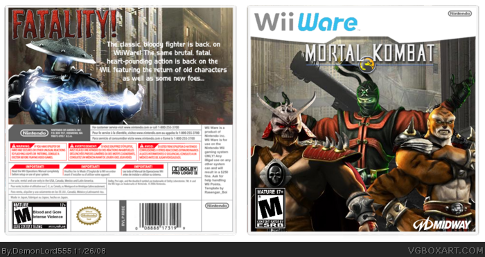 Mortal Kombat: WiiWare box art cover