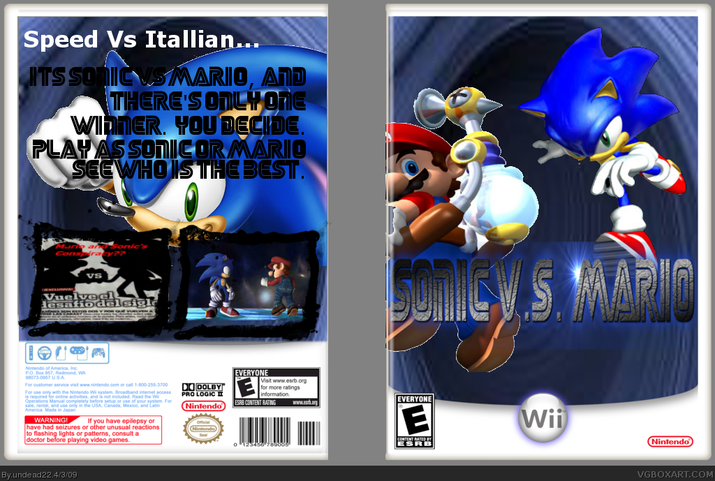 Sonic vs mario box cover