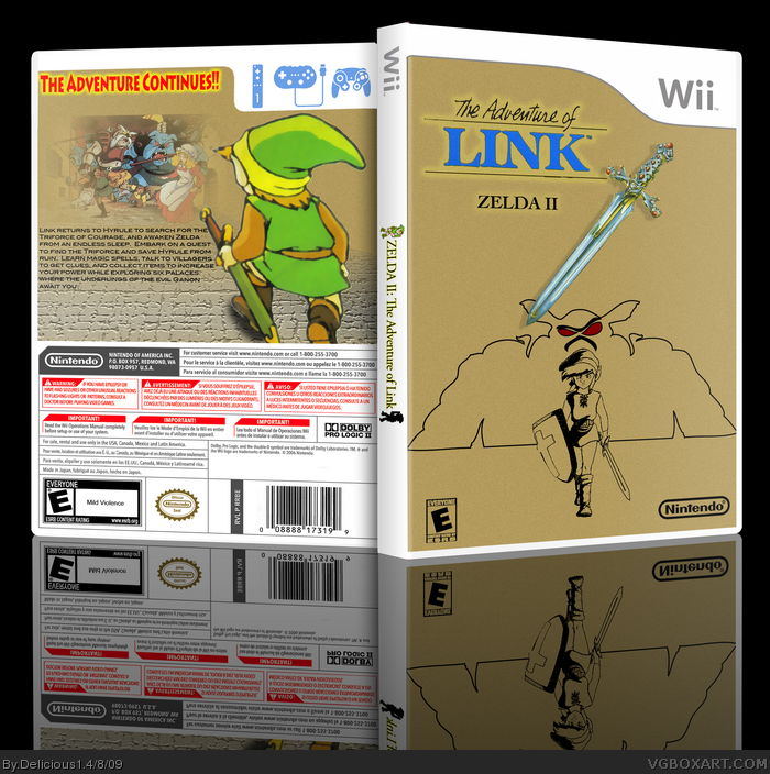 Zelda II: The Adventure of Link box art cover