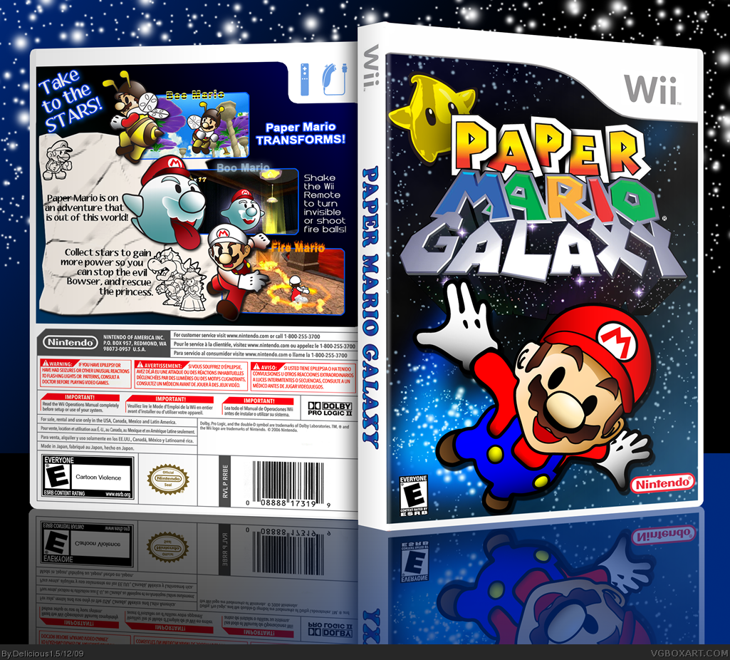 Paper Mario Galaxy box cover