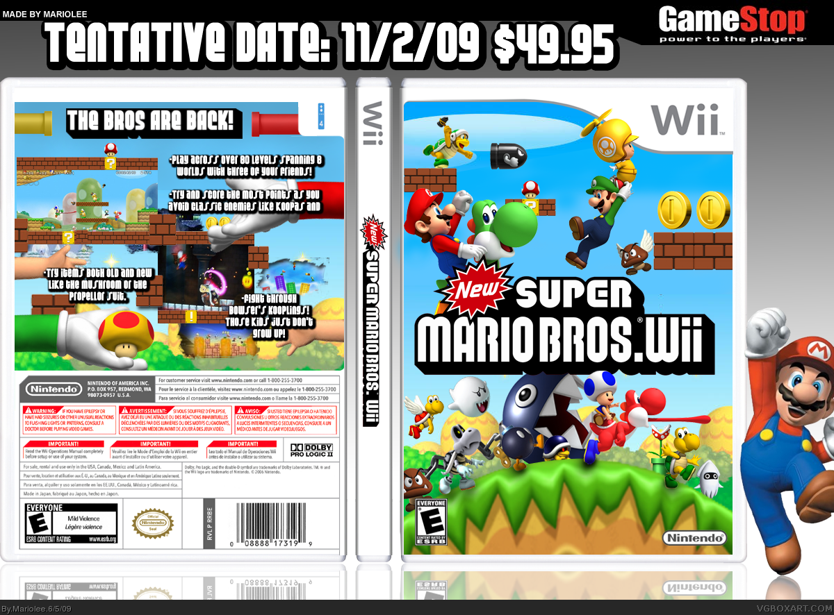 New Super Mario Bros. Wii box cover