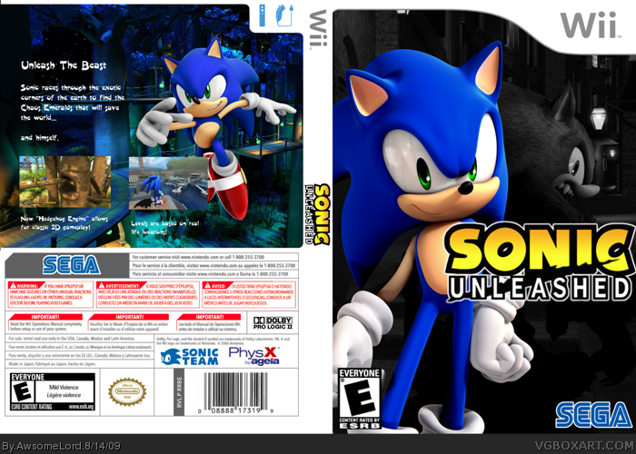 Sonic Unleashed Wii box cover