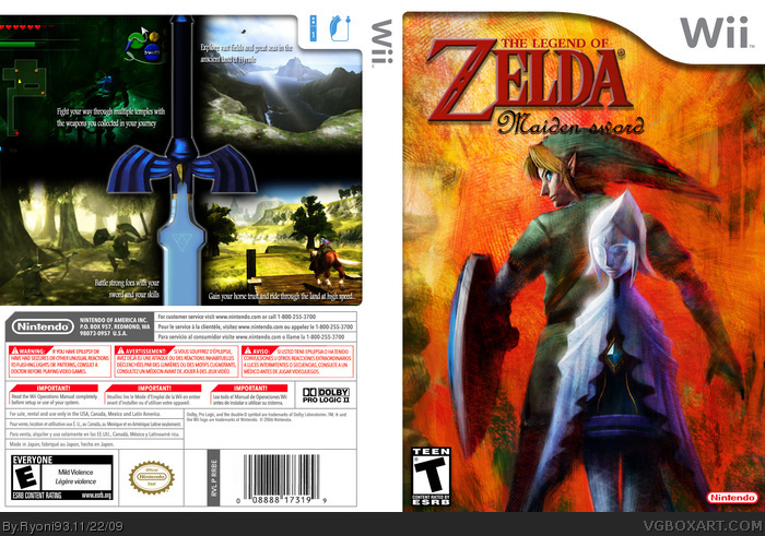 The legend of Zelda: Maiden sword box art cover