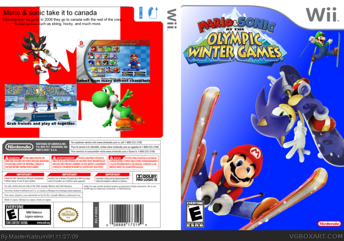 Mario and Sonic at the Olympic Winter Games box art cover