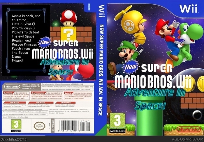 New super mario bros.Wii Adventure in Space box art cover