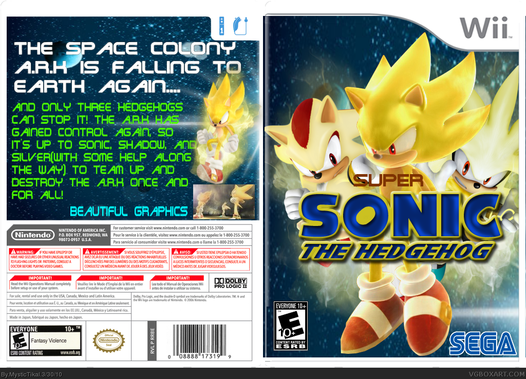Super Sonic The Hedgehog box cover