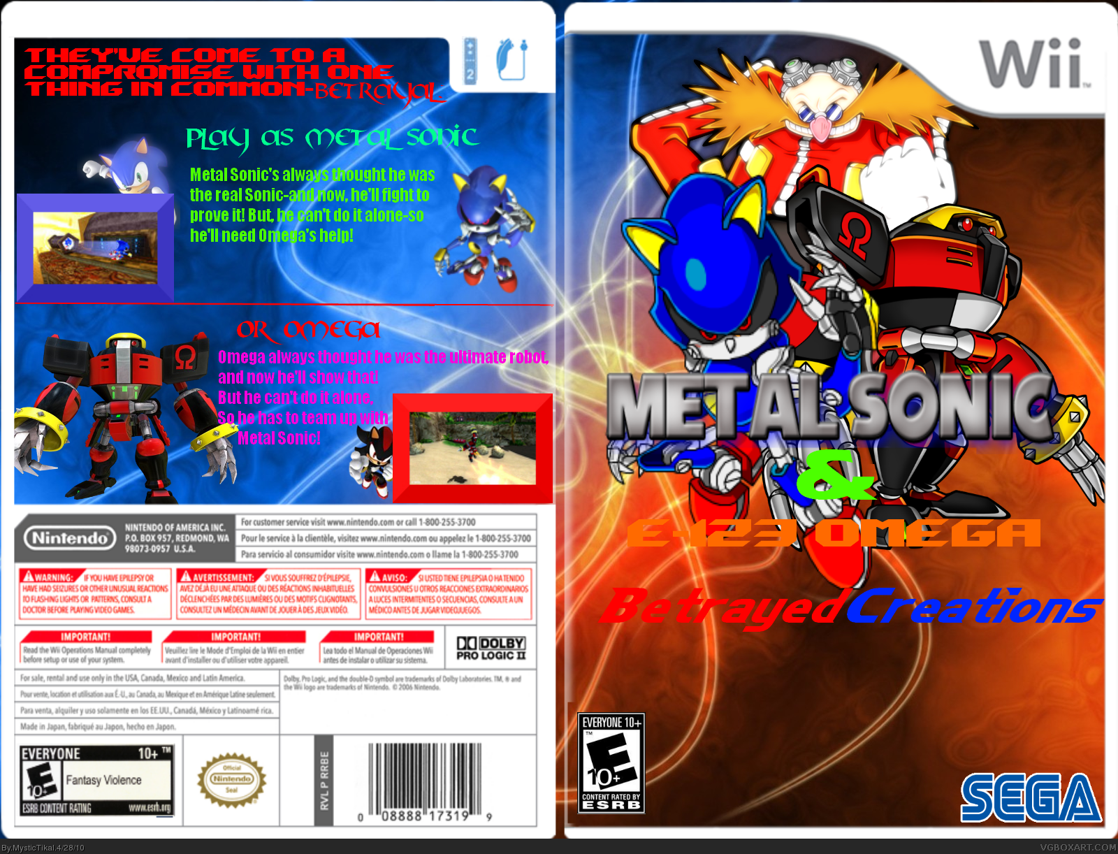 Metal Sonic & E-123 Omega: Betrayed Creations box cover